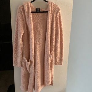 Abercrombie & Fitch Pink Fuzzy Sherpa Cardigan
